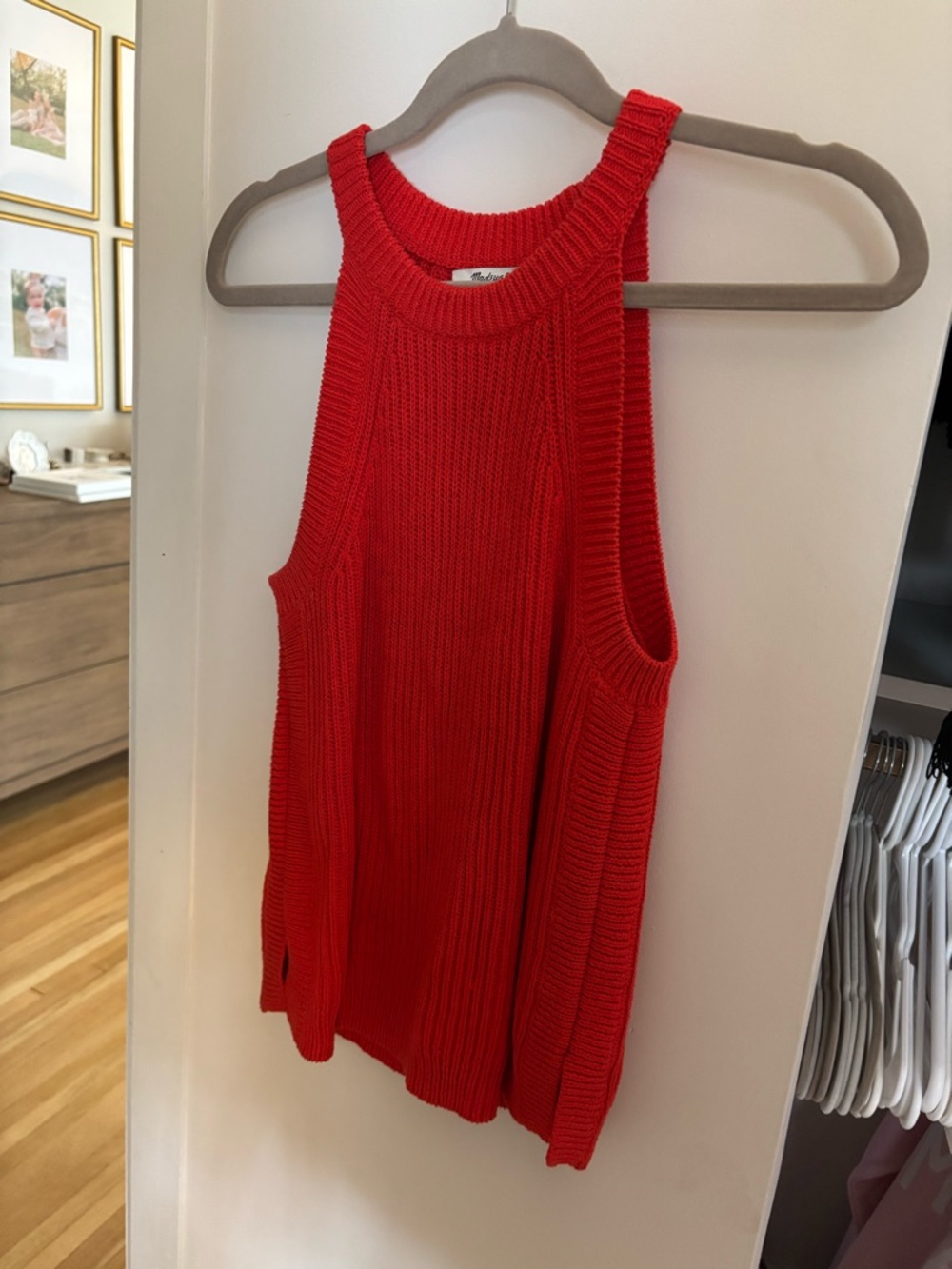 Madewell Red Knit Tank Top